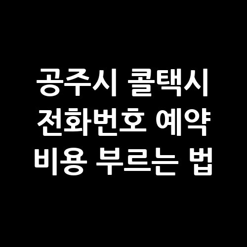 공주시_콜택시_전화번호_예약_비용_부르는_법