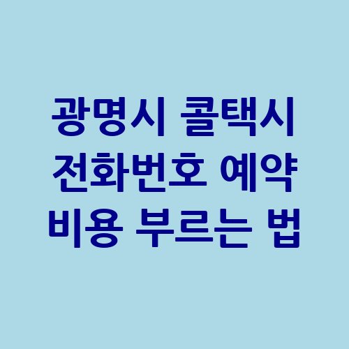 광명시_콜택시_전화번호_예약_비용_부르는_법