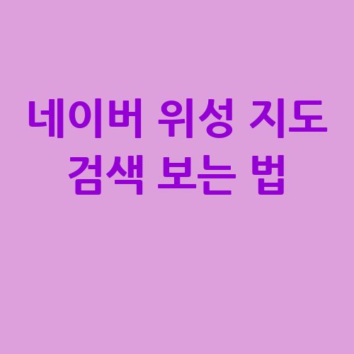네이버_위성_지도_검색_보는_법_