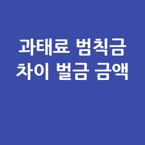 과태료 범칙금 차이 벌금 금액 정리하기