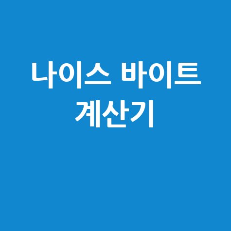 나이스 바이트 계산기 활용법 바로가기