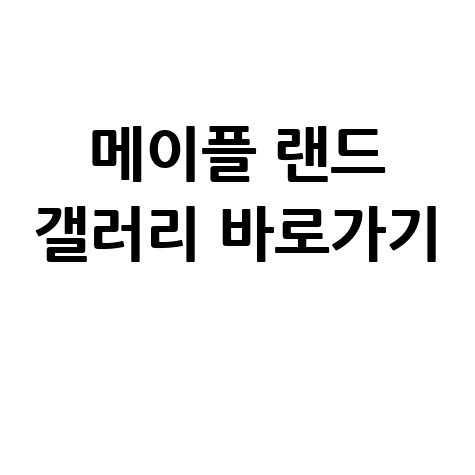 메이플 랜드 갤러리 바로가기