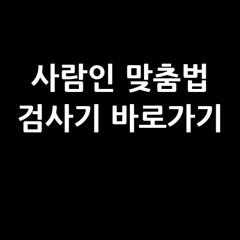 사람인 맞춤법 검사기 바로가기