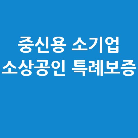중신용 소기업 소상공인 특례보증 대출 신청방법 자격 대상