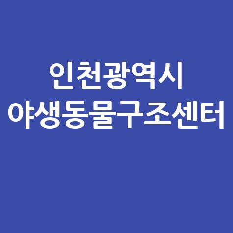 인천 야생동물구조센터 구조 및 치료