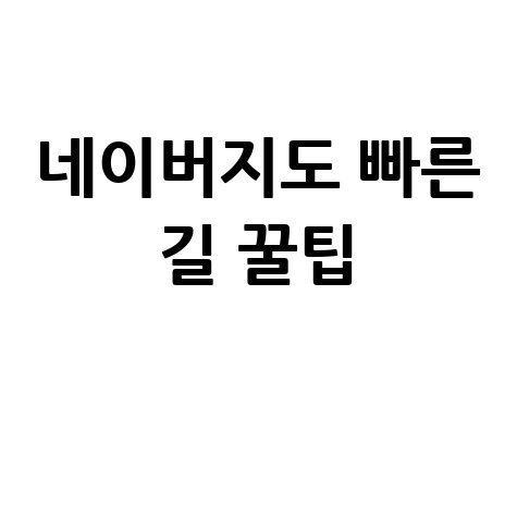 빠른 길 찾기 네이버지도 시간 절약 꿀팁