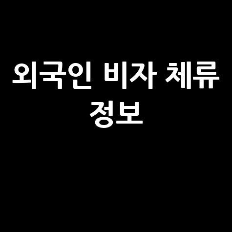 출입국관리사무소 외국인 비자 체류 필수 정보
