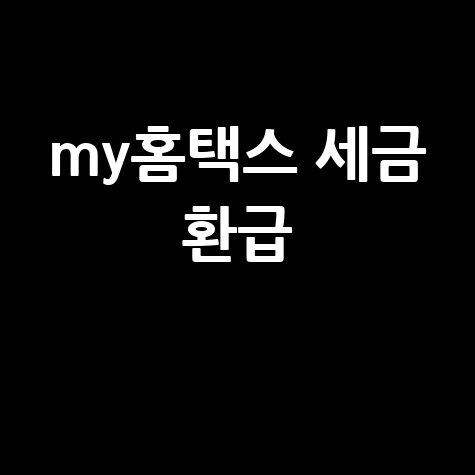 my홈택스 세금 신고 환급 완벽 가이드