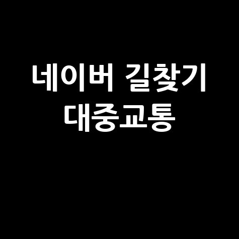 네이버 길찾기 대중교통 최적 경로 안내