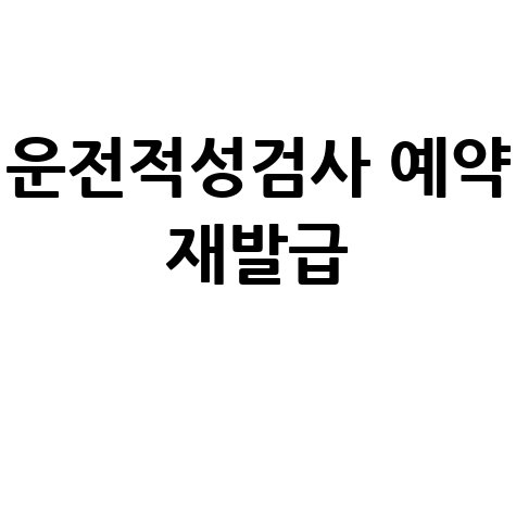 운전적성정밀검사: 예약, 재발급, 유효기간 확인 완벽 가이드