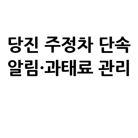 당진시 주정차단속 알림 신청 및 과태료 조회 납부 방법