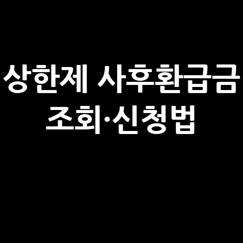 상한제 사후환급금 조회 및 신청 방법 총정리