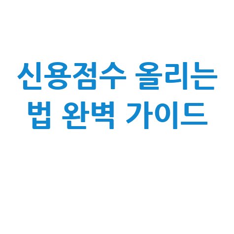 본인신용정보 조회서 확인하고 신용점수 올리는 법 완벽 가이드