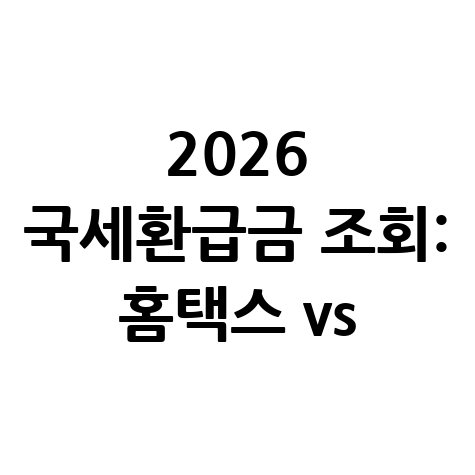 2026 국세환급금 조회 및 신청, 홈택스 vs 삼쩜삼 비교