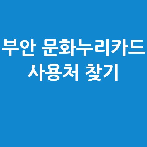 부안 문화누리카드 사용처 조회 및 가맹점 찾기 총정리